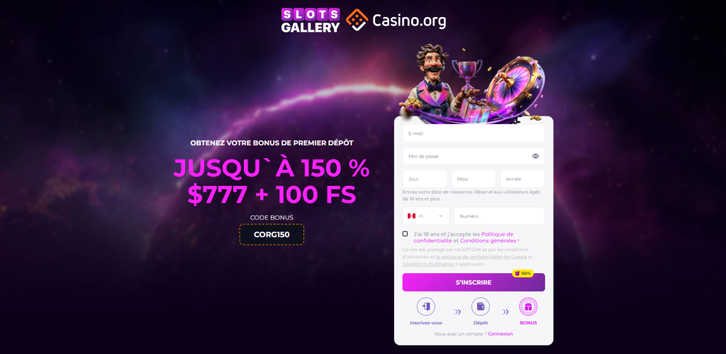 l'offre de bonus sans dépôt de Slots Gallery avec son jeu imposé
